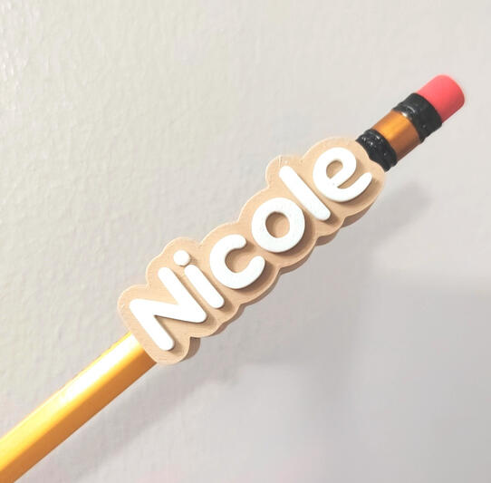 3D printed pencil topper - starts at ₱99 up to 6 letters